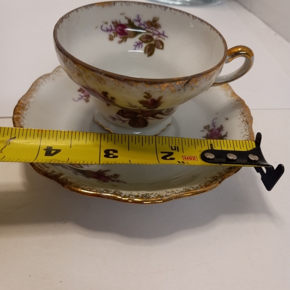 VTGE 12Pc. UCAGCO Demitasse Moss Rose China Teacups and Saucers Collectible - Picture 8 of 12